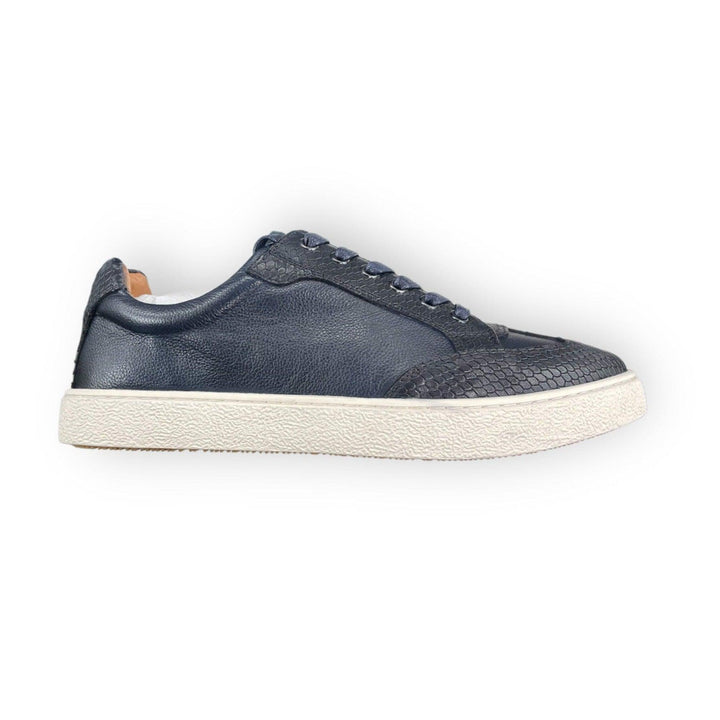 Sergio Duletti Clinton Smart Leather Trainers Navy - Urban Menswear