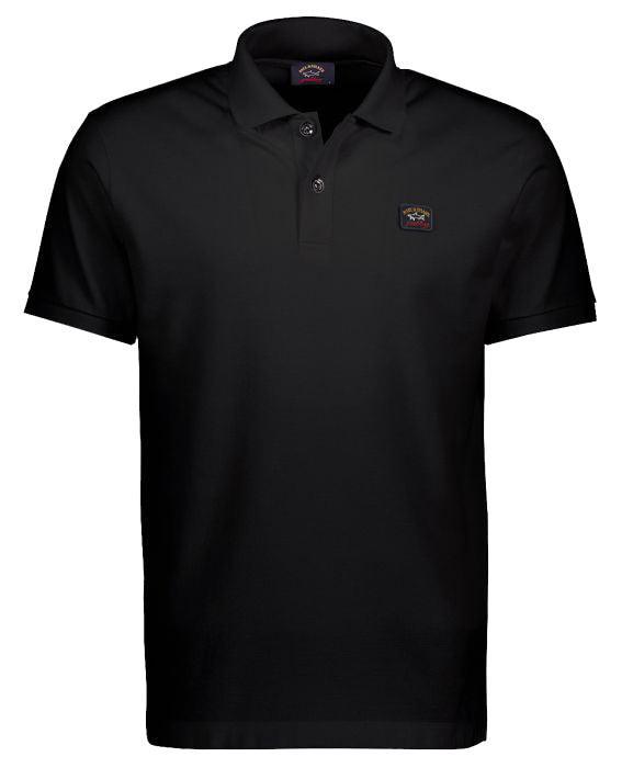 Paul & Shark Short Sleeve Badge Polo Shirt Black - Urban Menswear