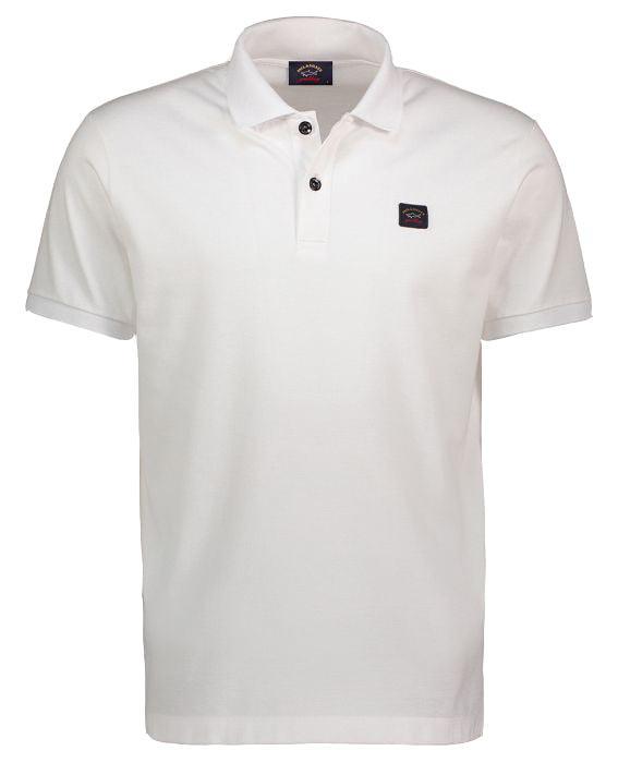 Paul & Shark Short Sleeve Badge Polo Shirt White - Urban Menswear