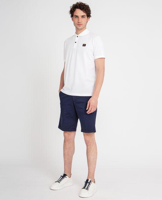 Paul & Shark Short Sleeve Badge Polo Shirt White - Urban Menswear