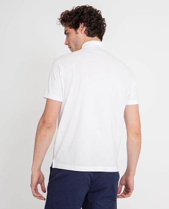 Paul & Shark Short Sleeve Badge Polo Shirt White - Urban Menswear