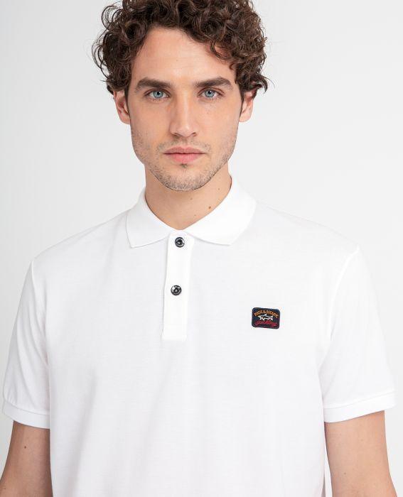 Paul & Shark Short Sleeve Badge Polo Shirt White - Urban Menswear