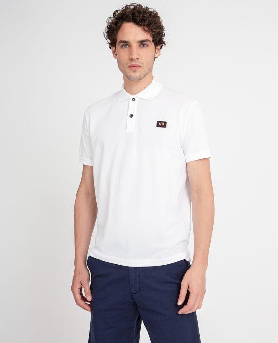 Paul & Shark Short Sleeve Badge Polo Shirt White - Urban Menswear