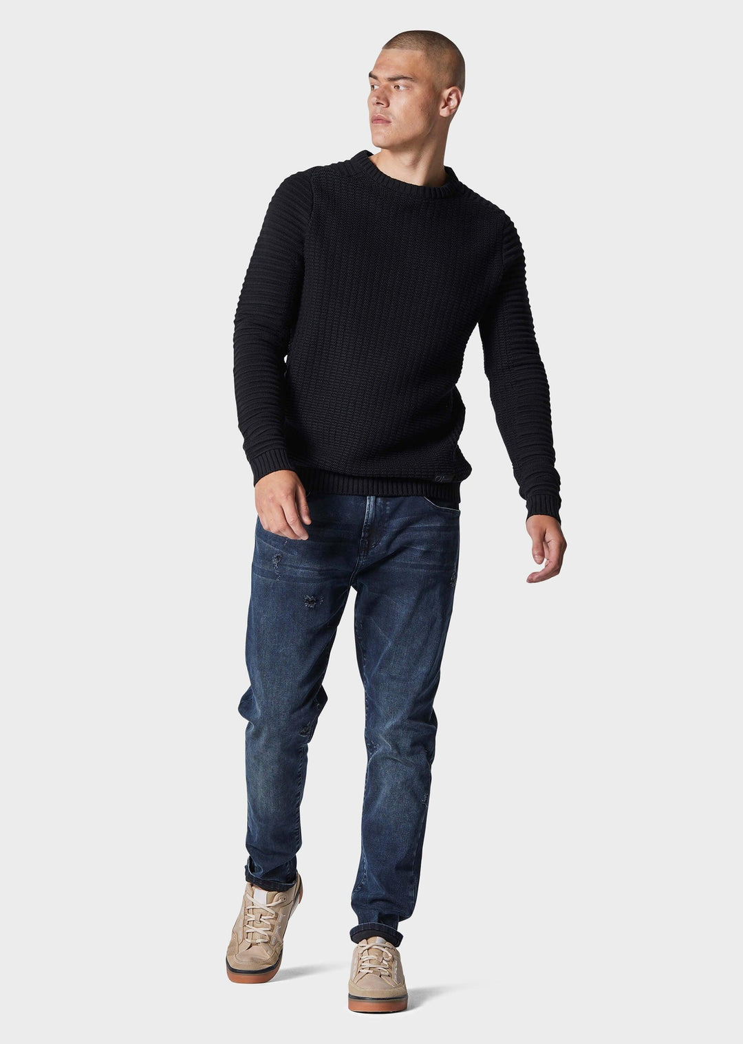 Police Carson Knitted Jumper Black - Urban Menswear
