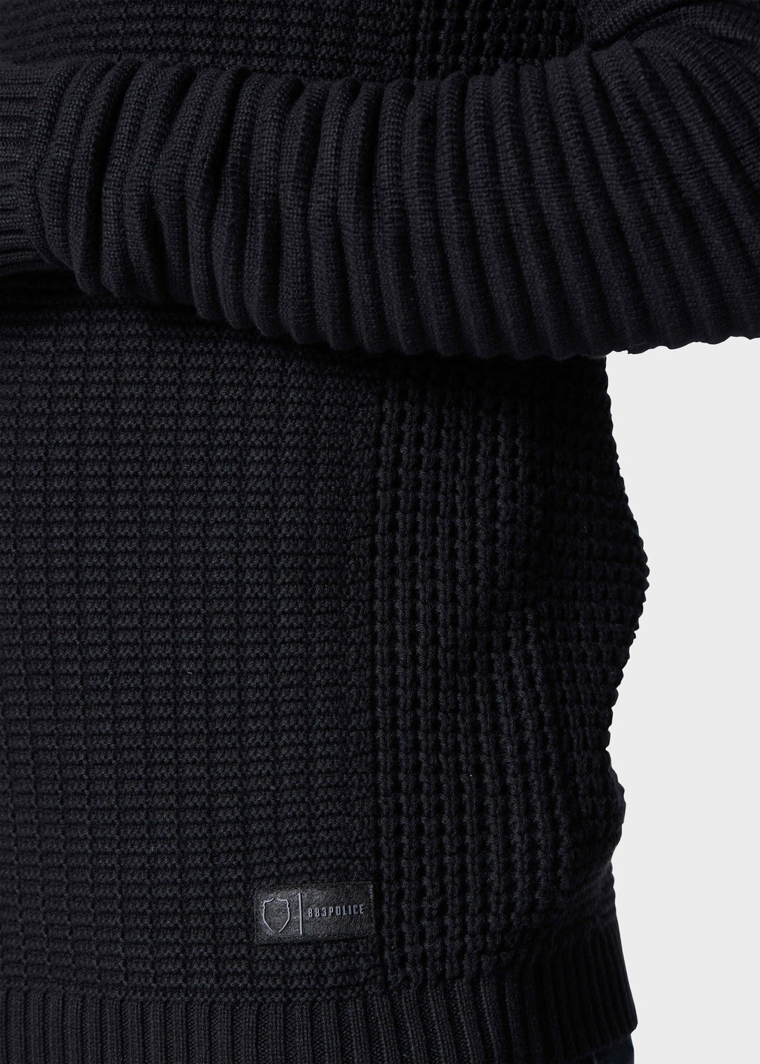 Police Carson Knitted Jumper Black - Urban Menswear