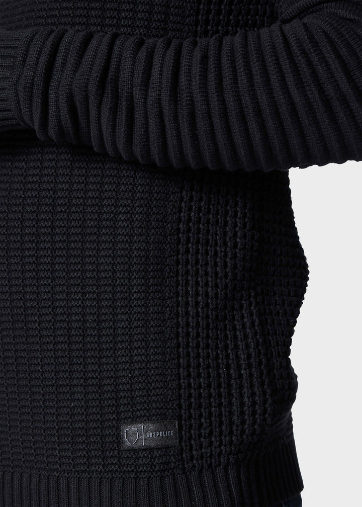 Police Carson Knitted Jumper Black - Urban Menswear