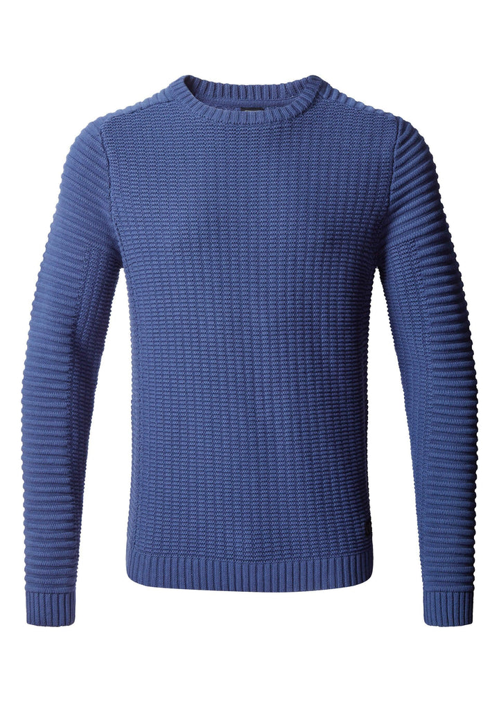 Police Carson Knitted Jumper Petrol Blue - Urban Menswear