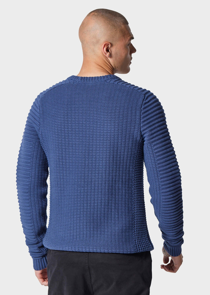 Police Carson Knitted Jumper Petrol Blue - Urban Menswear