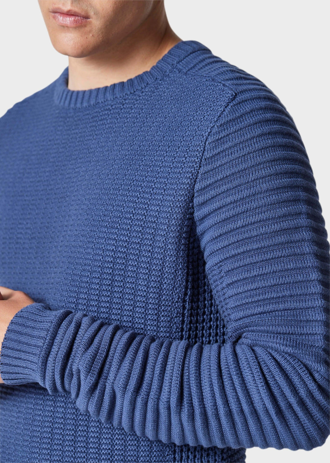 Police Carson Knitted Jumper Petrol Blue - Urban Menswear