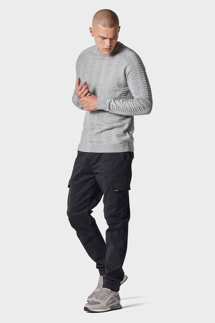 Police Danze Knitted Jumper Marl Grey - Urban Menswear