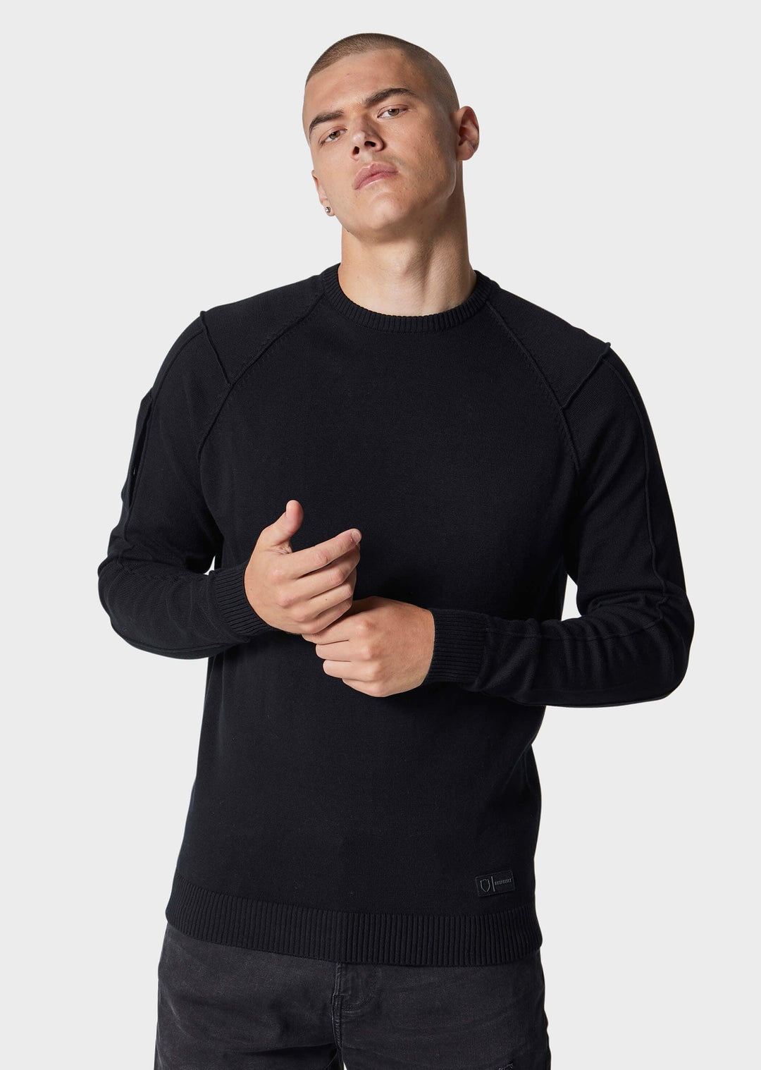 Police Telles Knitted Jumper Black - Urban Menswear