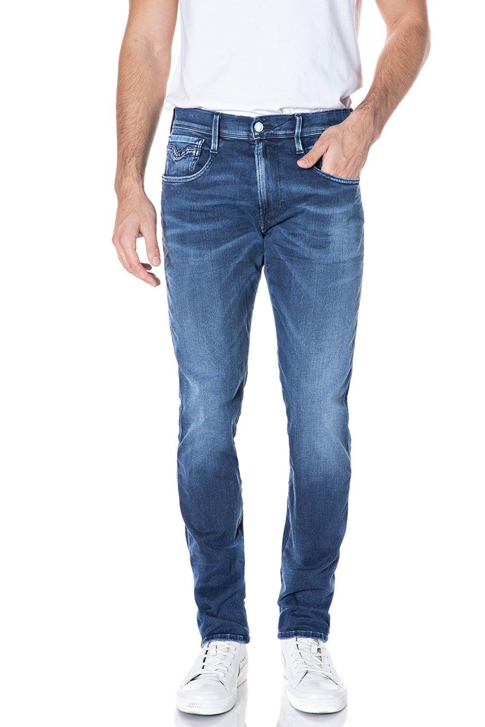 Replay Hyperflex Anbass Dark Blue Slim Jeans - Urban Menswear