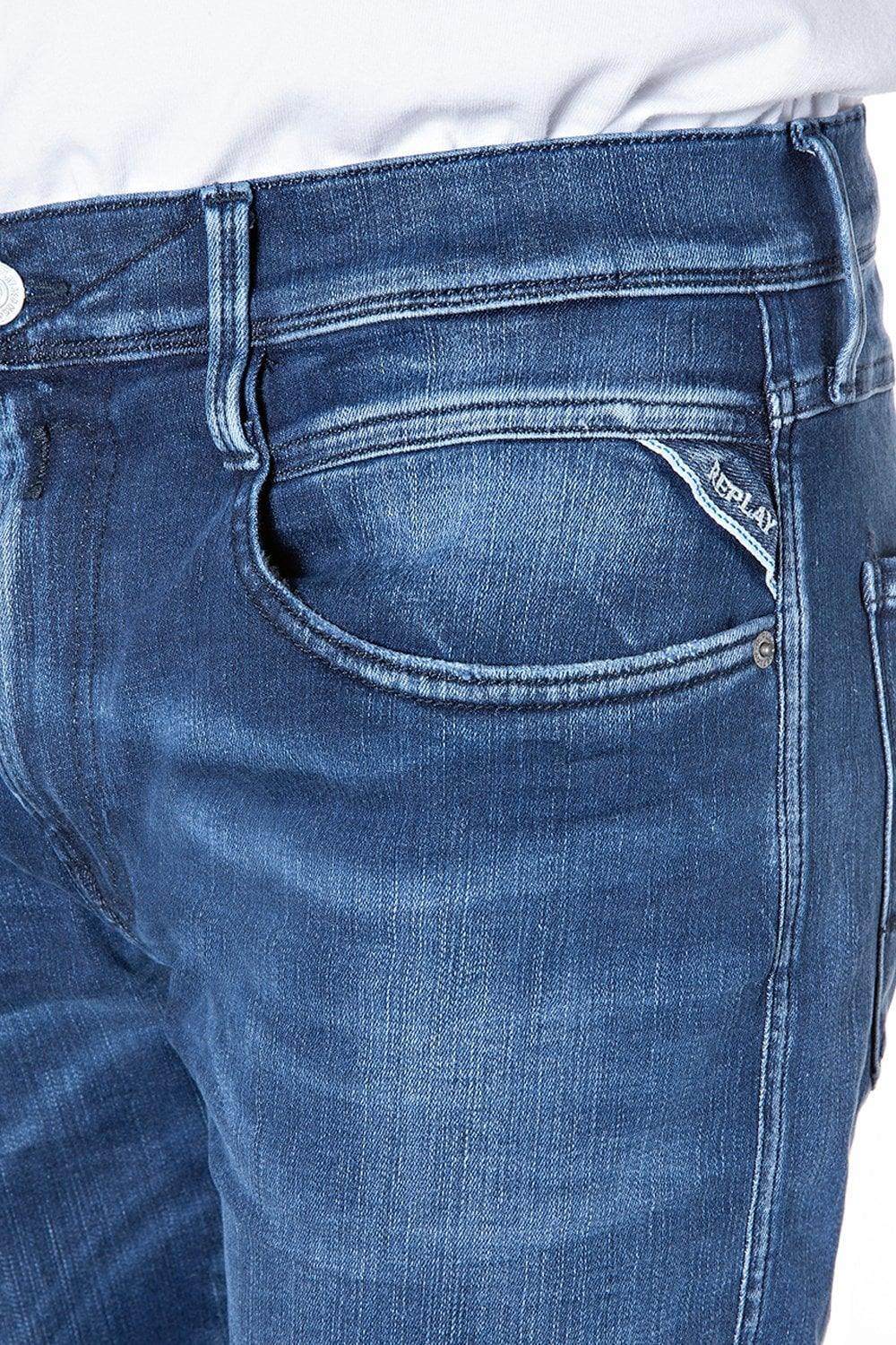 Replay Hyperflex Anbass Dark Blue Slim Jeans - Urban Menswear