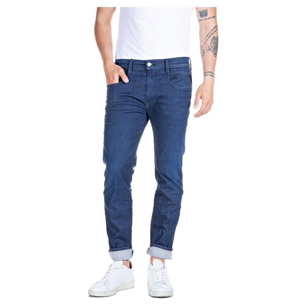 Replay Hyperflex Anbass XLITE Dark Blue Slim Jeans - Urban Menswear