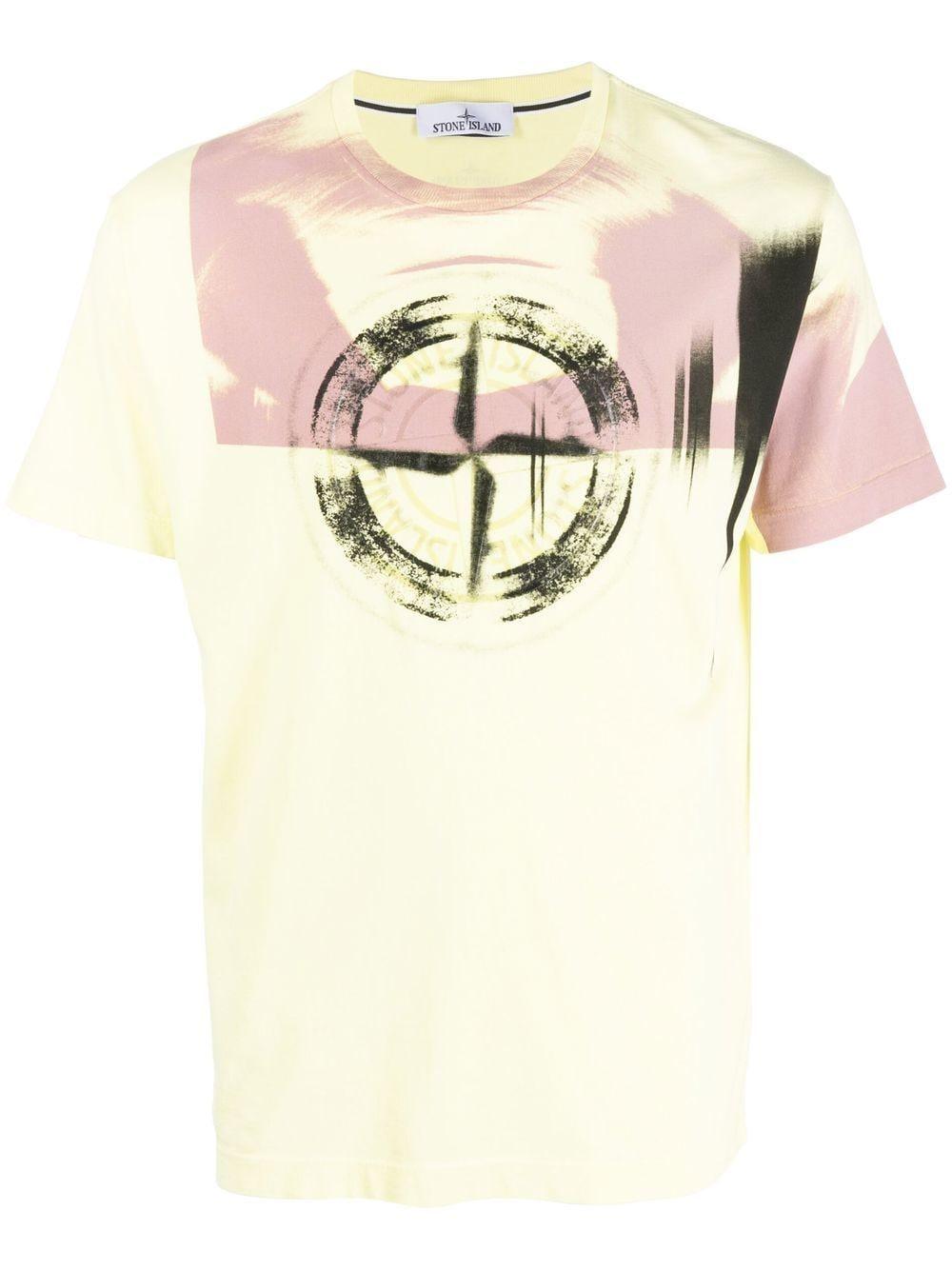 Stone Island Compass Logo T Shirt Yellow - Urban Menswear