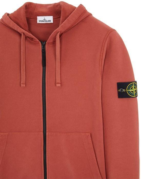 Stone Island Garment Dyed Zip Hoodie Brick Red - Urban Menswear