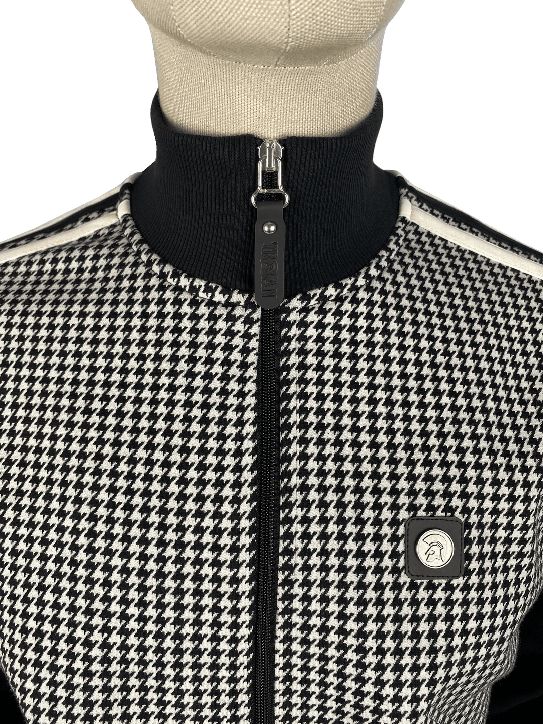Trojan Jacquard Check Track Top Houndstooth - Urban Menswear