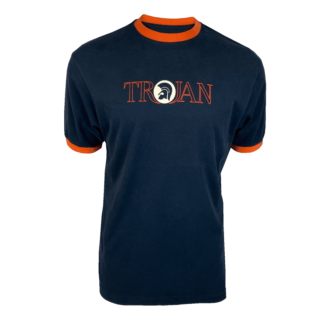 Trojan Records Outline Logo T Shirt Navy - Urban Menswear