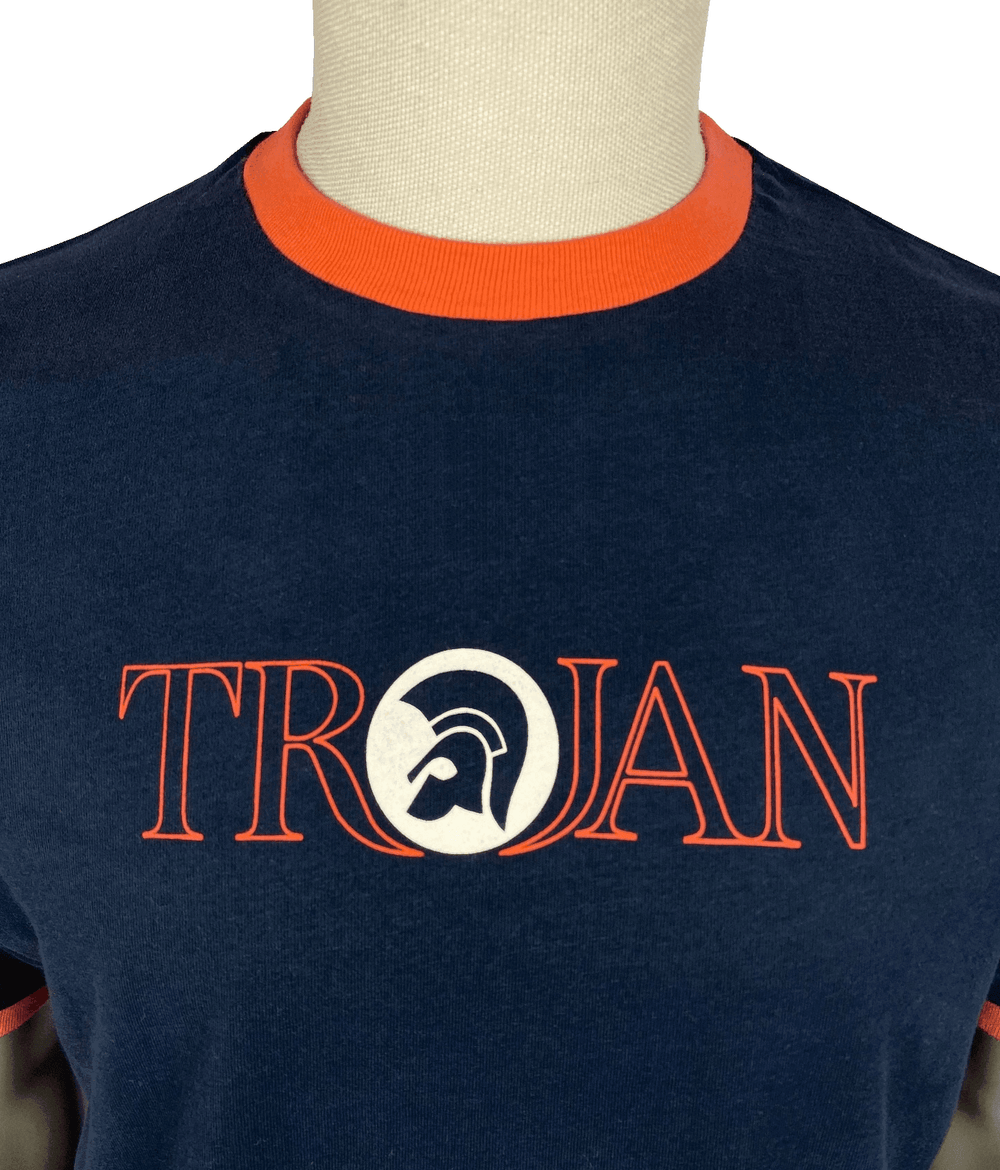 Trojan Records Outline Logo T Shirt Navy - Urban Menswear