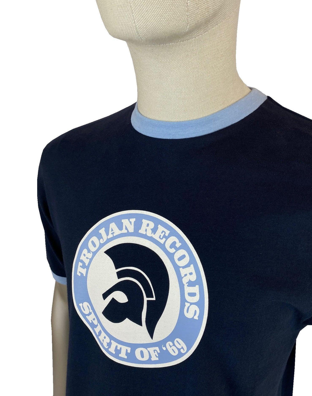 Trojan Records Spirit of 69' T Shirt Navy/Sky - Urban Menswear