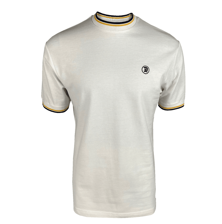 Trojan Twin Tipped Pique T-Shirt Ecru - Urban Menswear