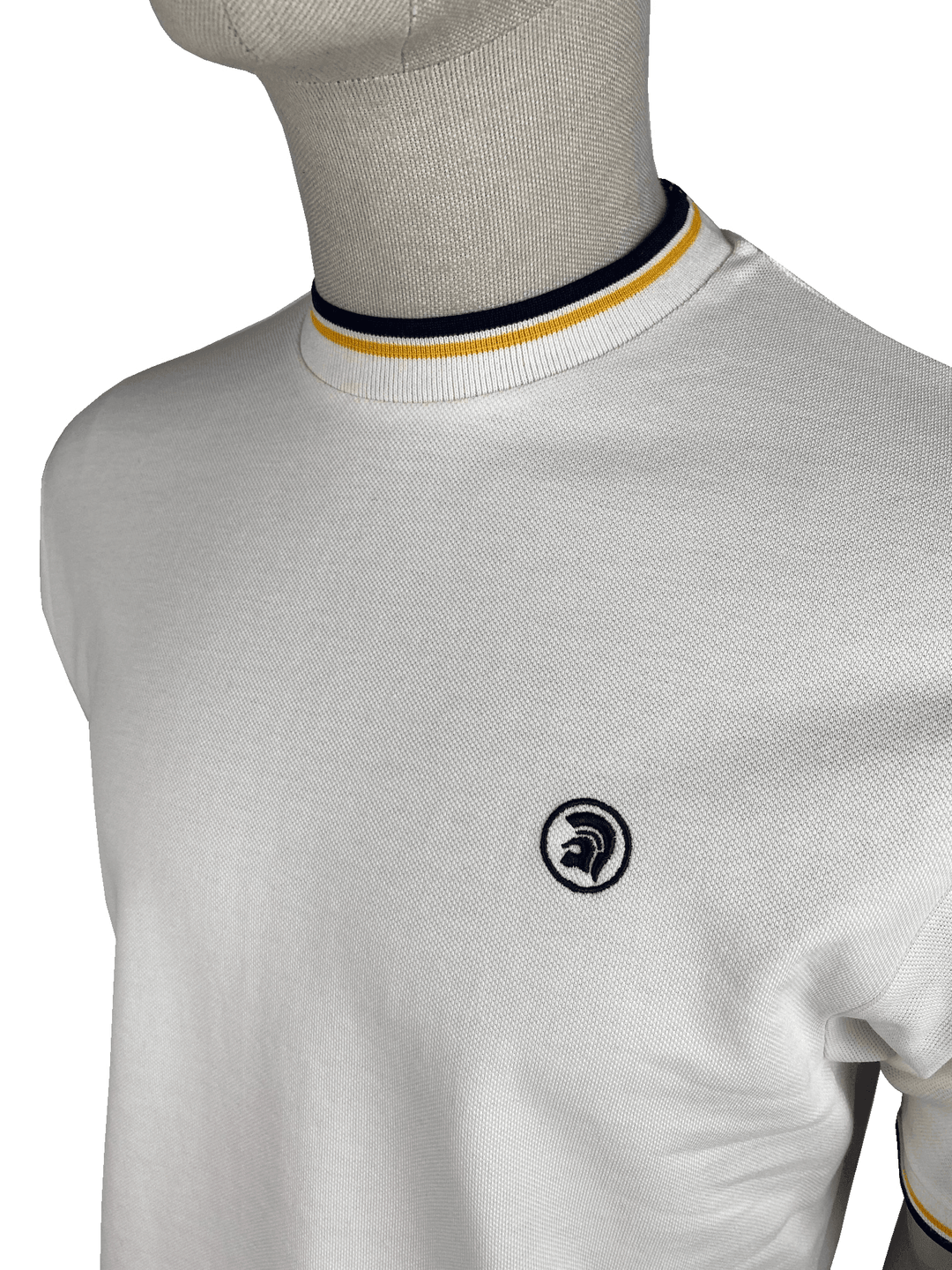 Trojan Twin Tipped Pique T-Shirt Ecru - Urban Menswear
