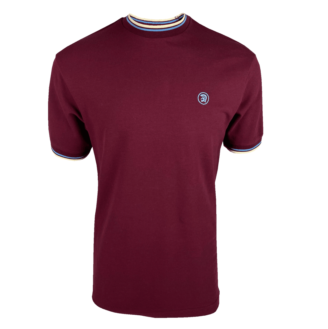 Trojan Twin Tipped Pique T-Shirt Port - Urban Menswear