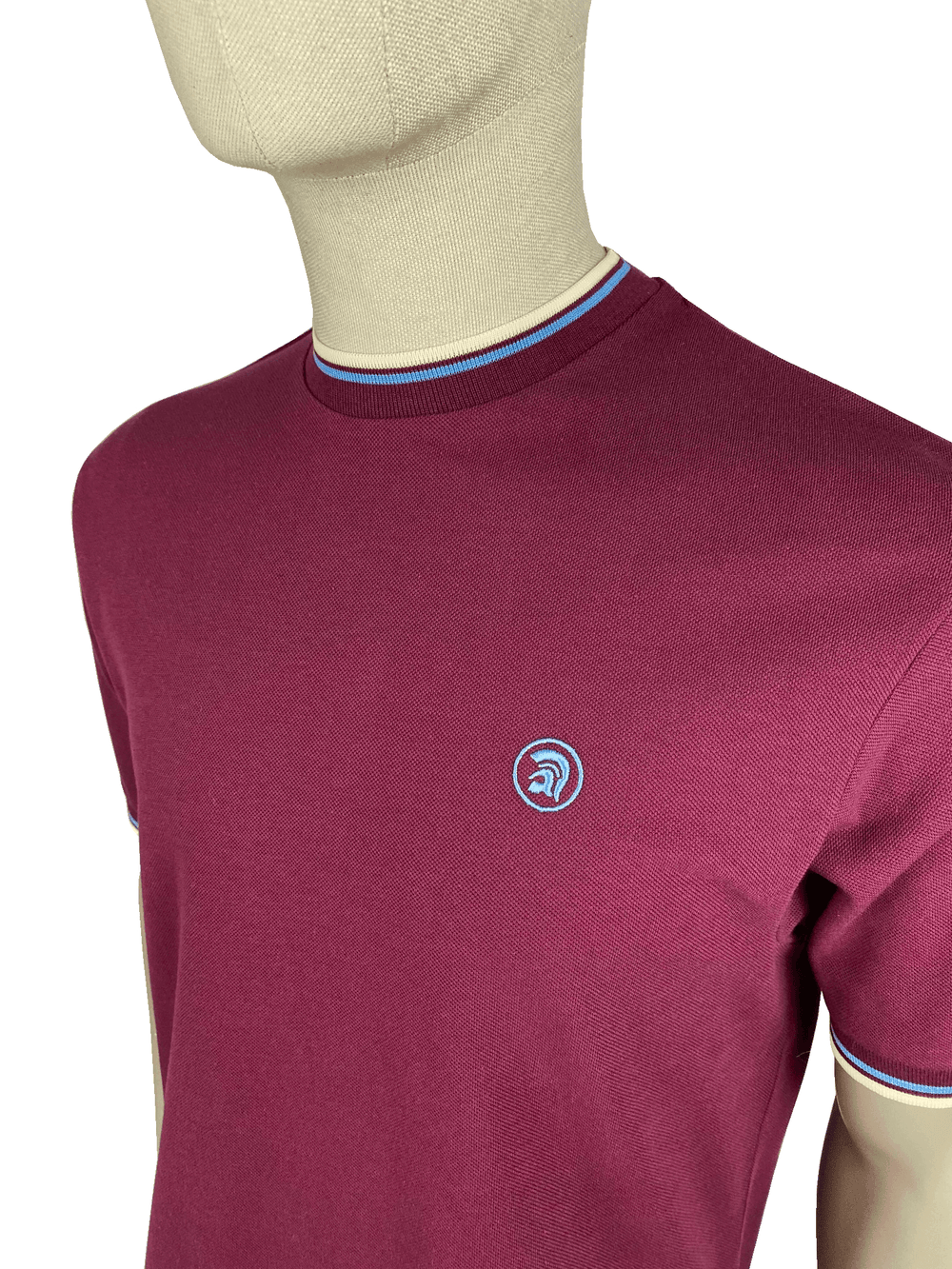 Trojan Twin Tipped Pique T-Shirt Port - Urban Menswear