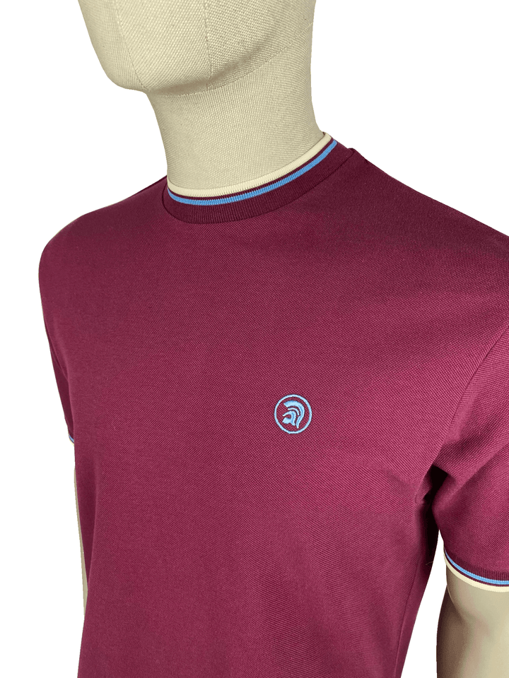 Trojan Twin Tipped Pique T-Shirt Port - Urban Menswear