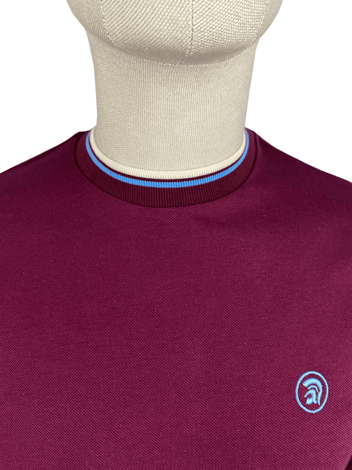 Trojan Twin Tipped Pique T-Shirt Port - Urban Menswear
