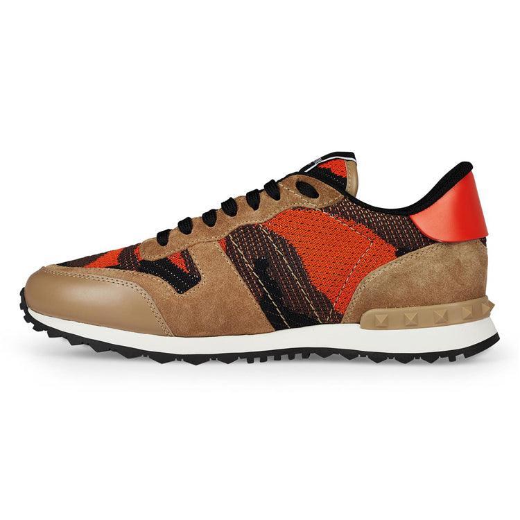 Valentino Beige/Orange/Black Camouflage Rockrunner Trainers - Urban Menswear
