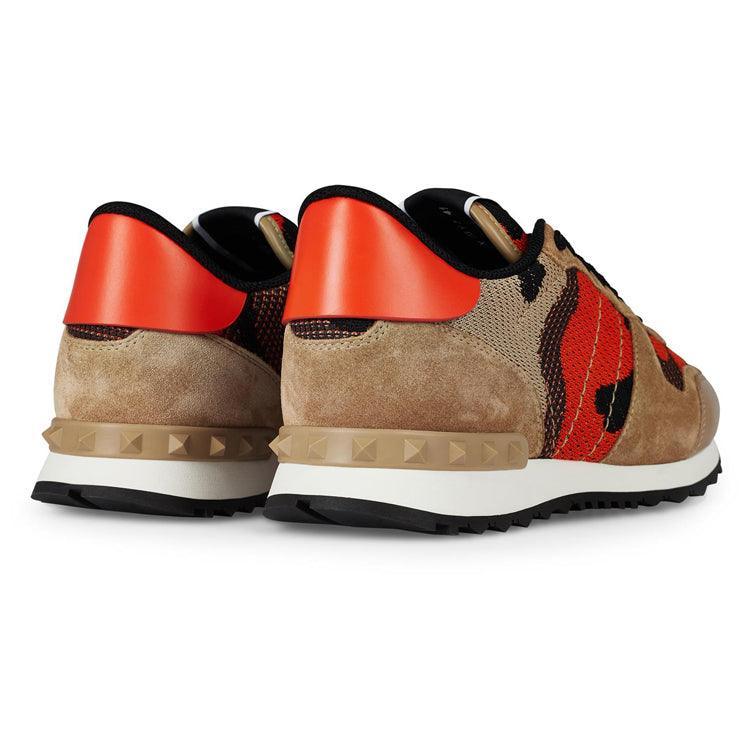 Valentino Beige/Orange/Black Camouflage Rockrunner Trainers - Urban Menswear