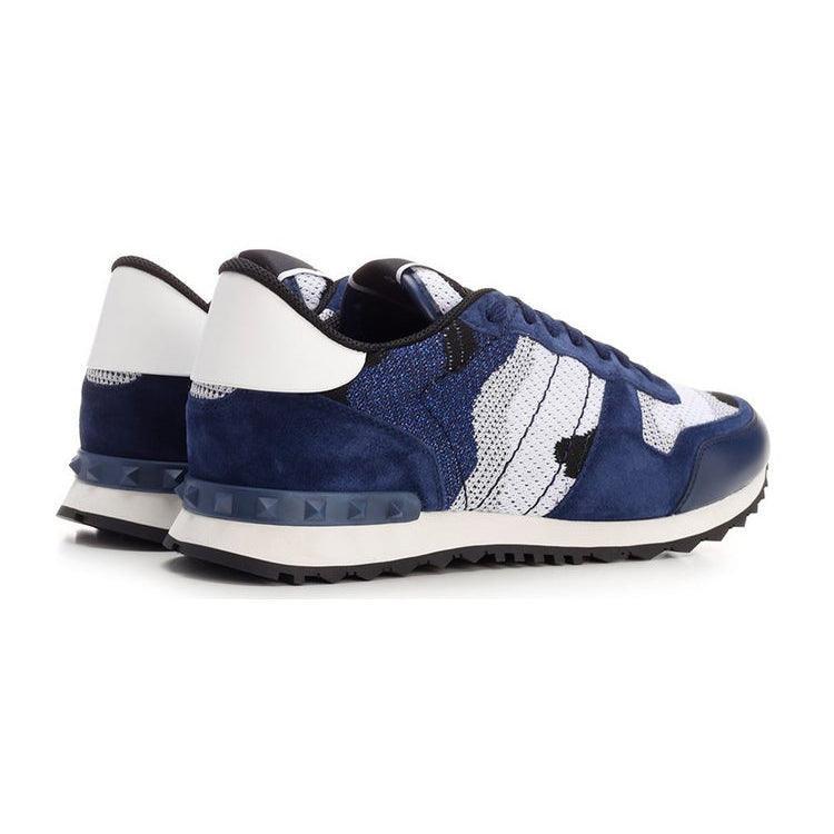 Valentino Blue & White Camouflage Rockrunner Trainers - Urban Menswear