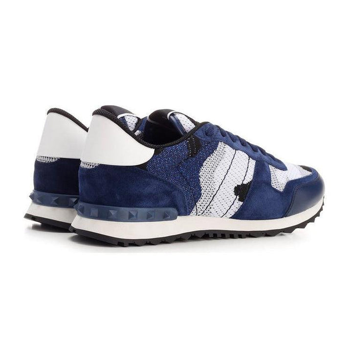 Valentino Blue & White Camouflage Rockrunner Trainers - Urban Menswear