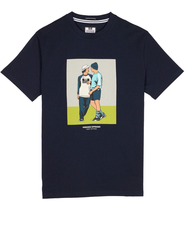 Weekend Offender Parklife T Shirt Navy - Urban Menswear