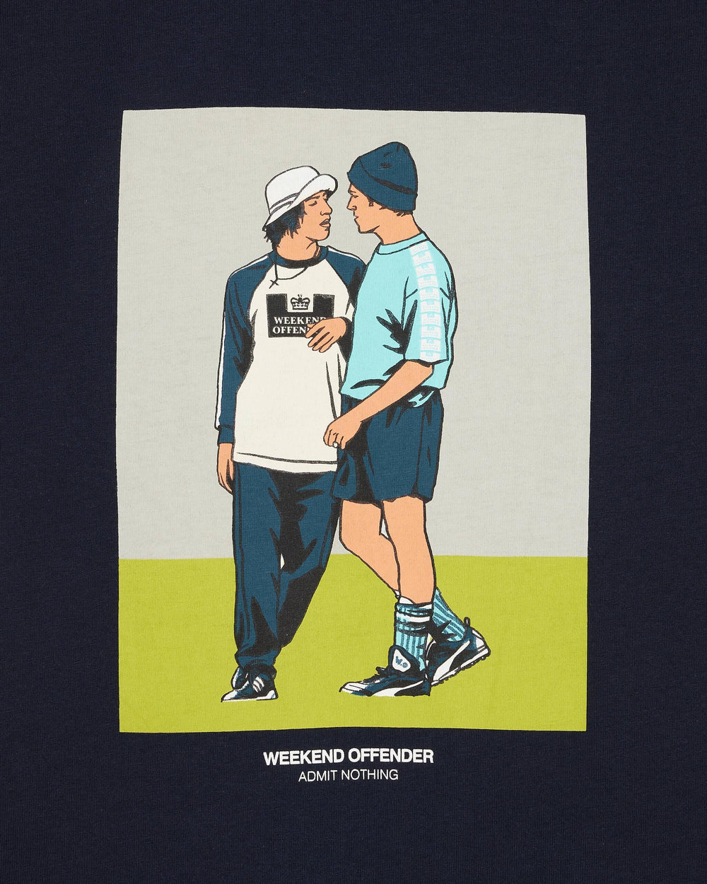 Weekend Offender Parklife T Shirt Navy - Urban Menswear