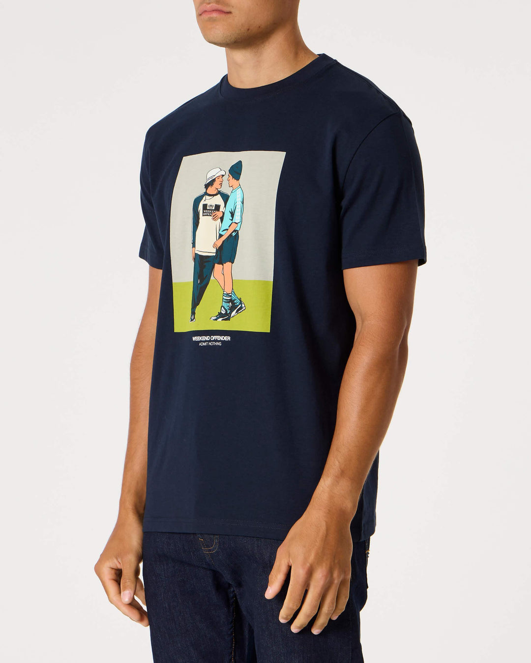 Weekend Offender Parklife T Shirt Navy - Urban Menswear