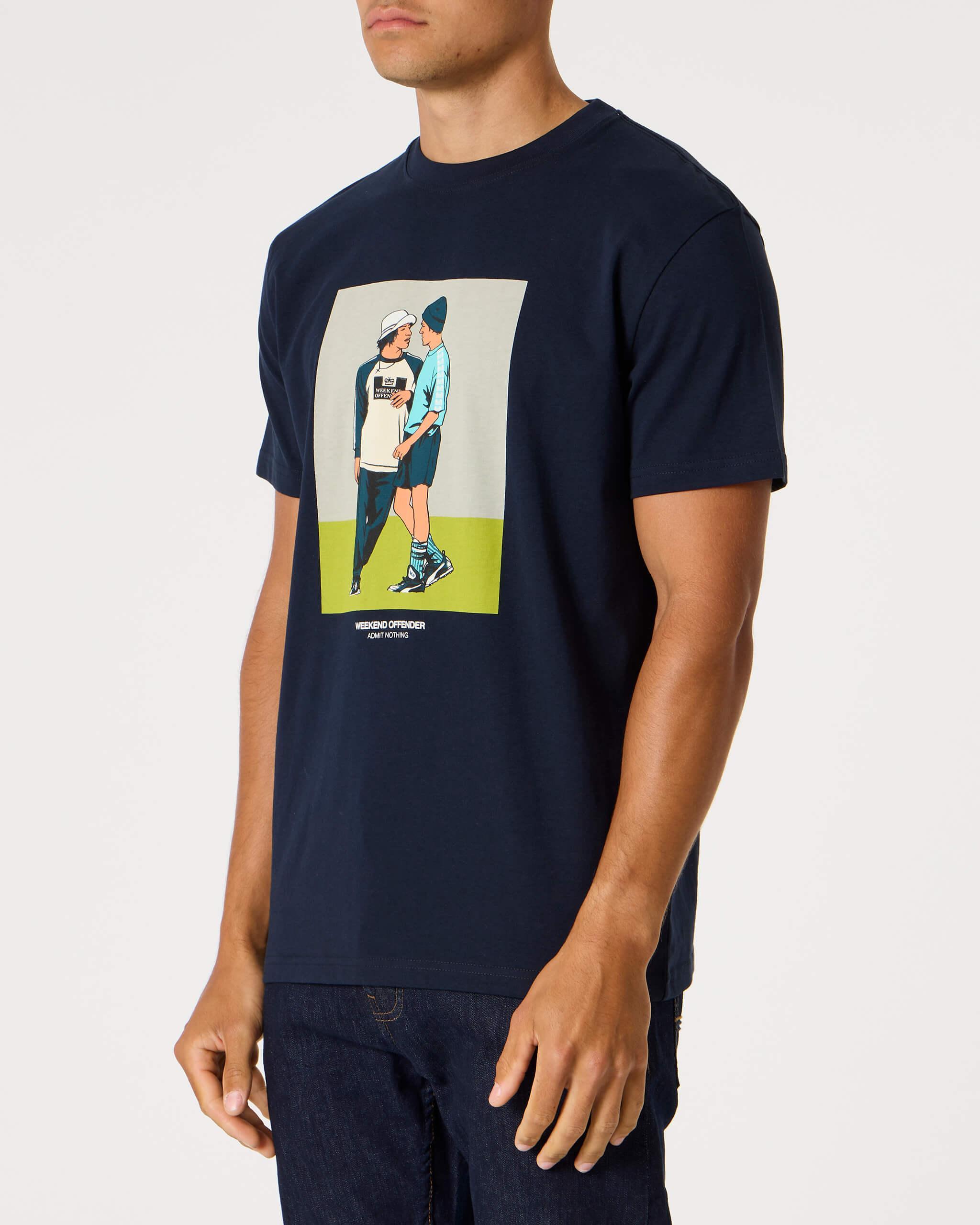 Weekend Offender Parklife T Shirt Navy - Urban Menswear