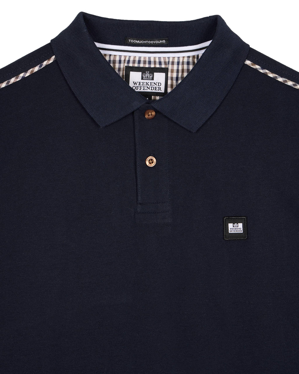 Weekend Offender Sakai Check Polo Shirt Navy - Urban Menswear