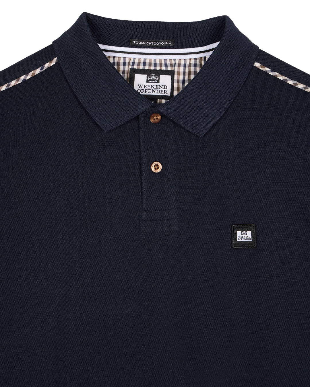 Weekend Offender Sakai Check Polo Shirt Navy - Urban Menswear