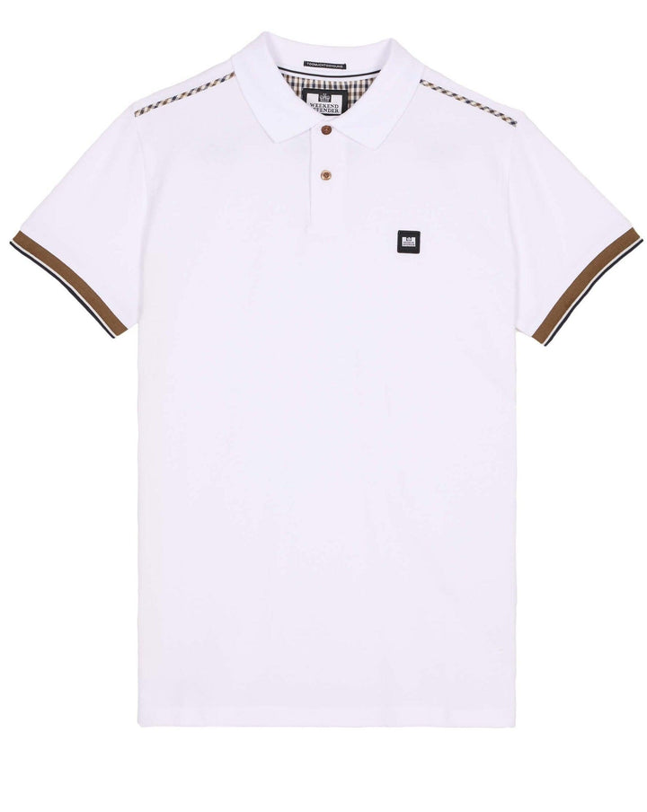 Weekend Offender Sakai Polo Shirt White - Urban Menswear